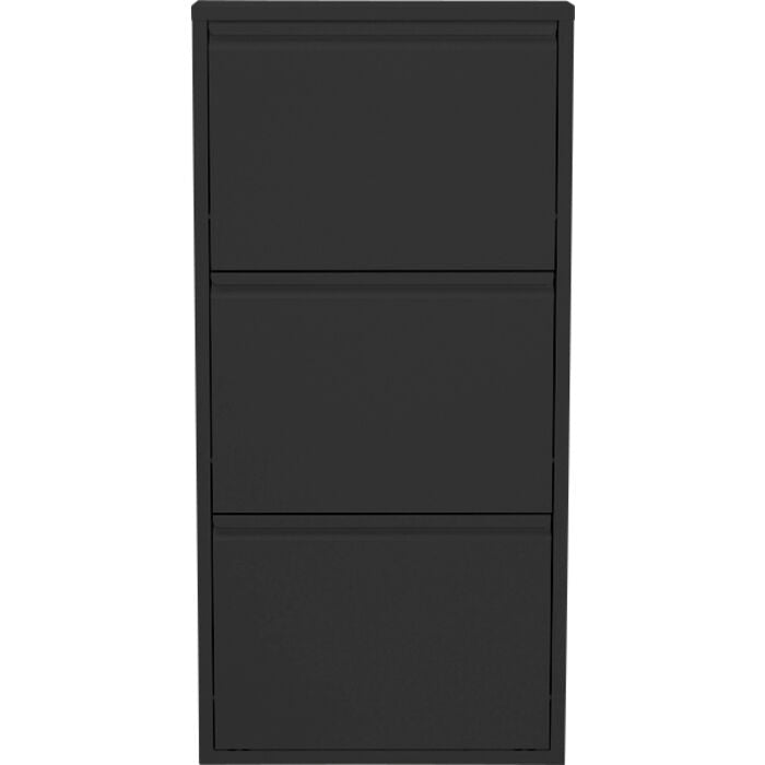 KARE DESIGN Caruso 3 skoskab m. 3 låger sort stål H:104