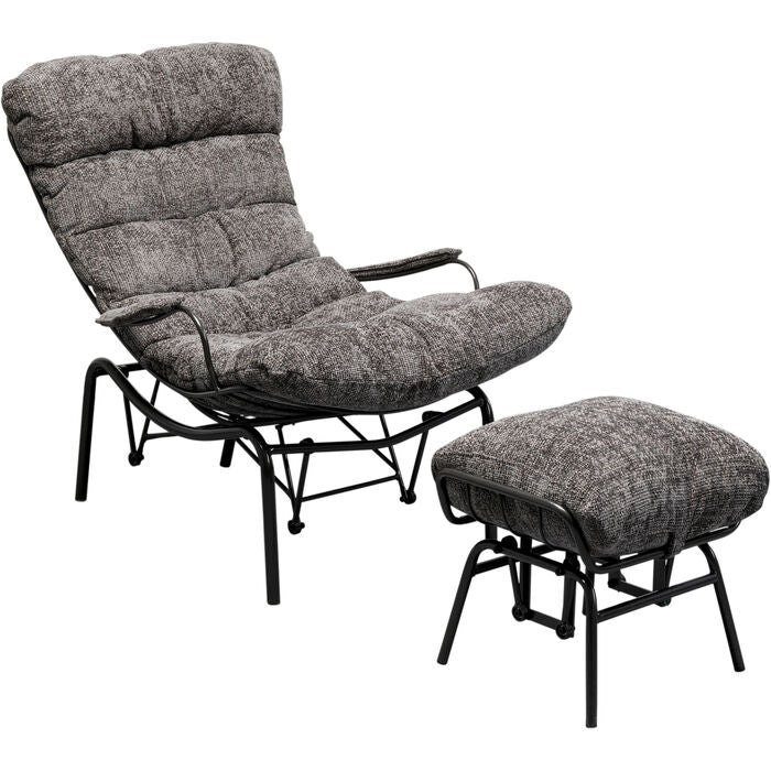 KARE DESIGN Vienna Swing gyngestol og skammel grå polyester og stål