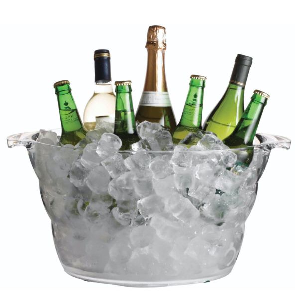 Produktbillede af Stor Oval Champagnespand 10l Klar Akryl Barcraft på tilbud i brug