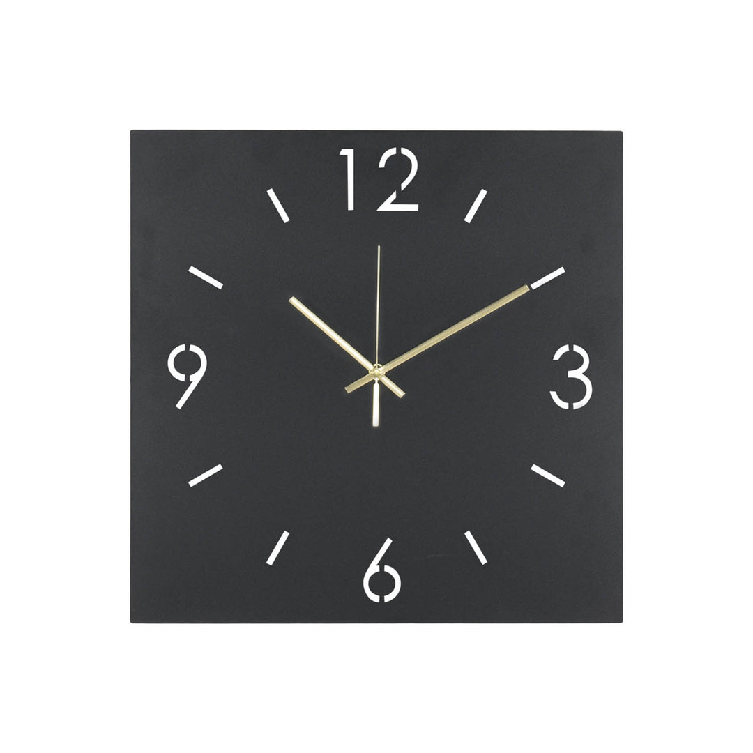 SPINDER DESIGN Time vægur kvadratisk sort stål 40x40