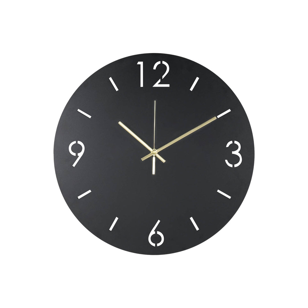 SPINDER DESIGN Time vægur rund sort stål Ø40