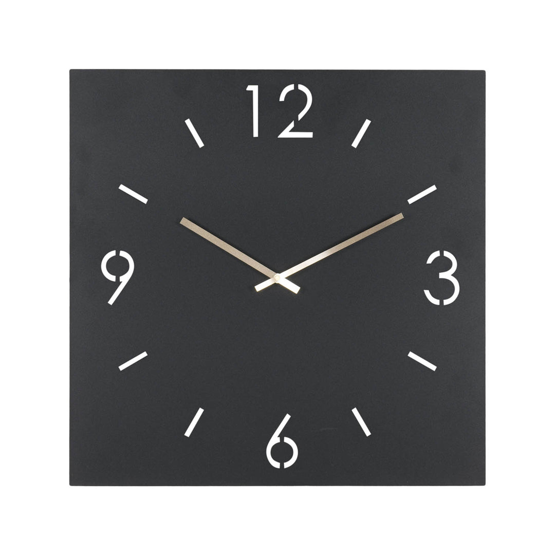 SPINDER DESIGN Time vægur kvadratisk sort stål 60x60