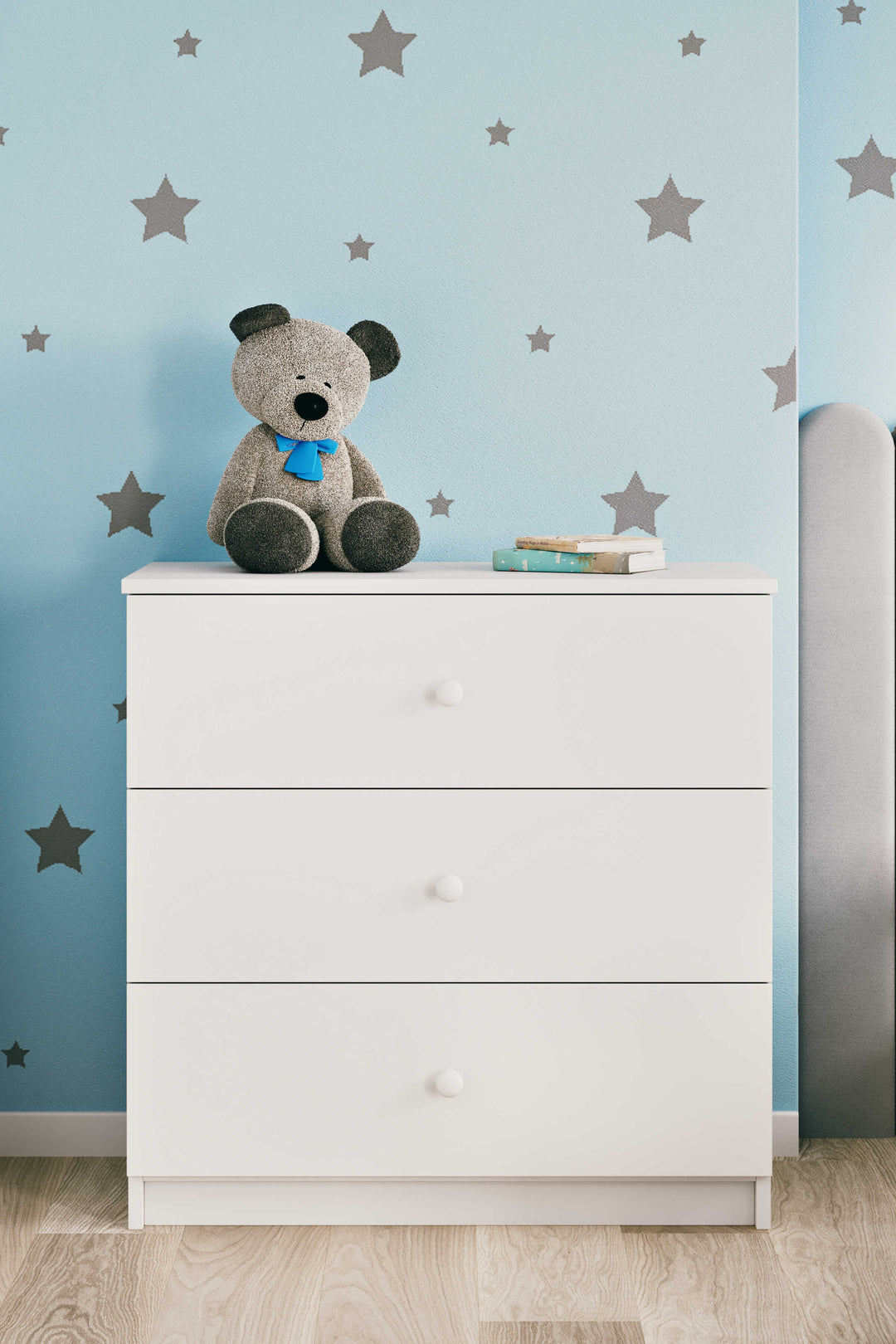 Babydreams børnekommode m. 3 skuffer hvid laminat