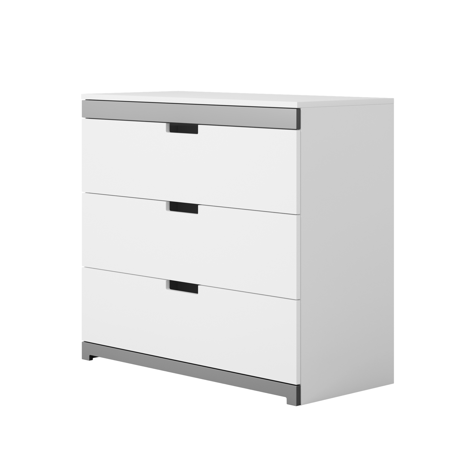 Produktbillede af Tomi børnekommode m. 3 skuffer hvid laminat i premium kvalitet