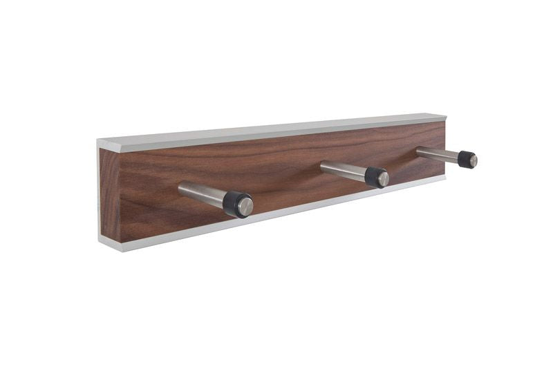 Produktbillede af KR33- Knagerække bredde 34 cm fem forskellige finish Valnød og stål på tilbud i høj kvalitet