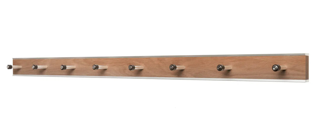 Produktbillede af KR38- Knagerække bredde 98 cm fem forskellige finish Oliebehandlet eg og stål på tilbud i høj kvalitet