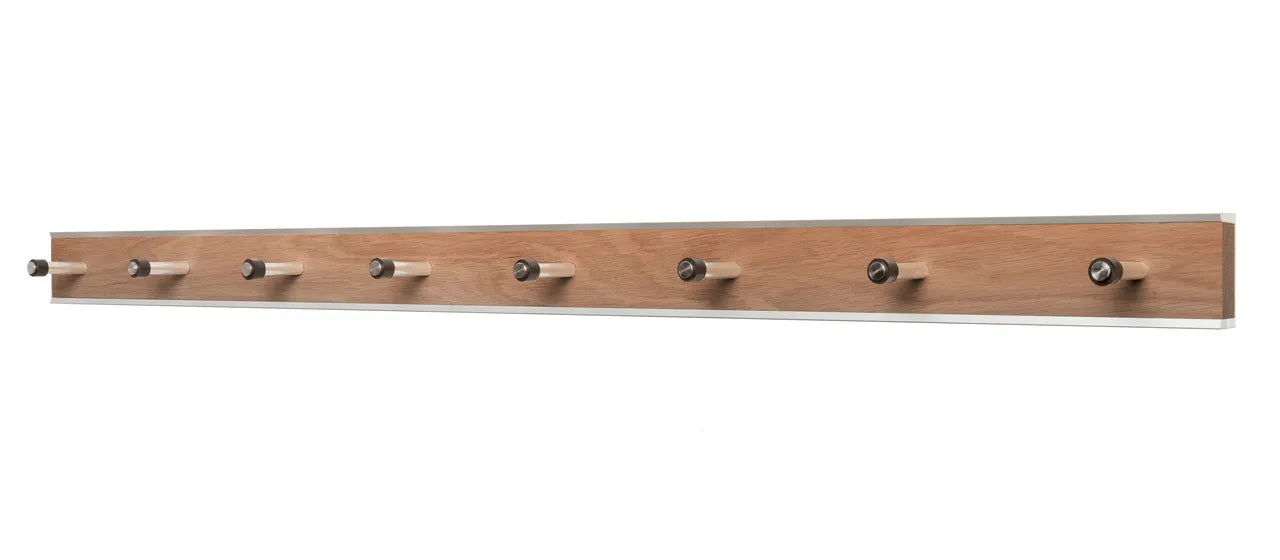 Produktbillede af KR38- Knagerække bredde 98 cm fem forskellige finish Oliebehandlet eg og stål på tilbud i høj kvalitet