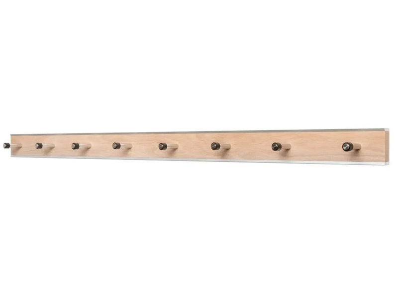 KR38- Knagerække, bredde 98 cm, fem forskellige finish Sæbebehandlet eg og stål