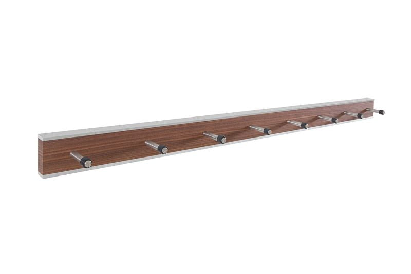 Produktbillede af KR38- Knagerække bredde 98 cm fem forskellige finish Valnød og stål på tilbud i høj kvalitet