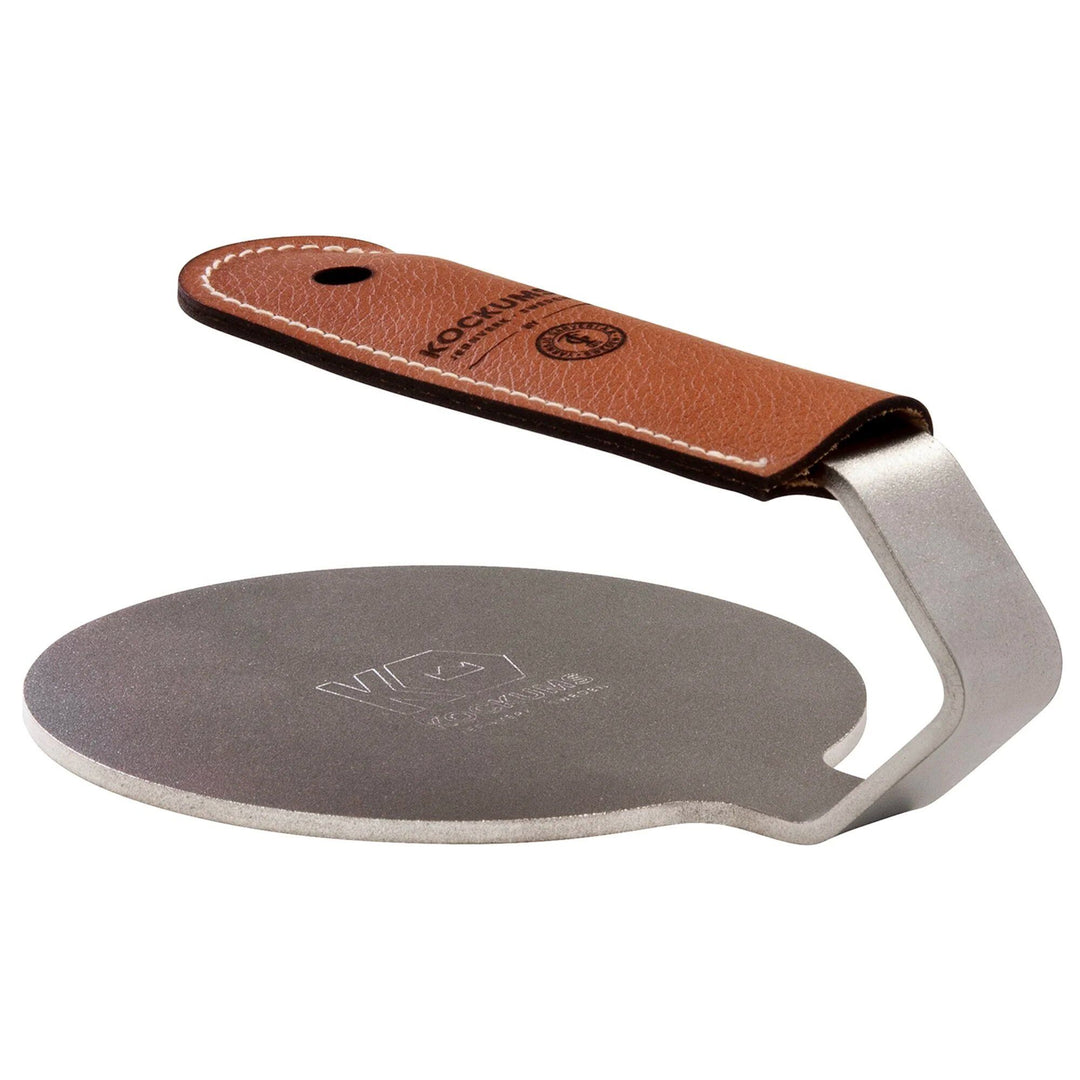 Kockums jernverk Kockums jernverk Grillpresser, læder ❤ frontbillede (Burgerpresser)