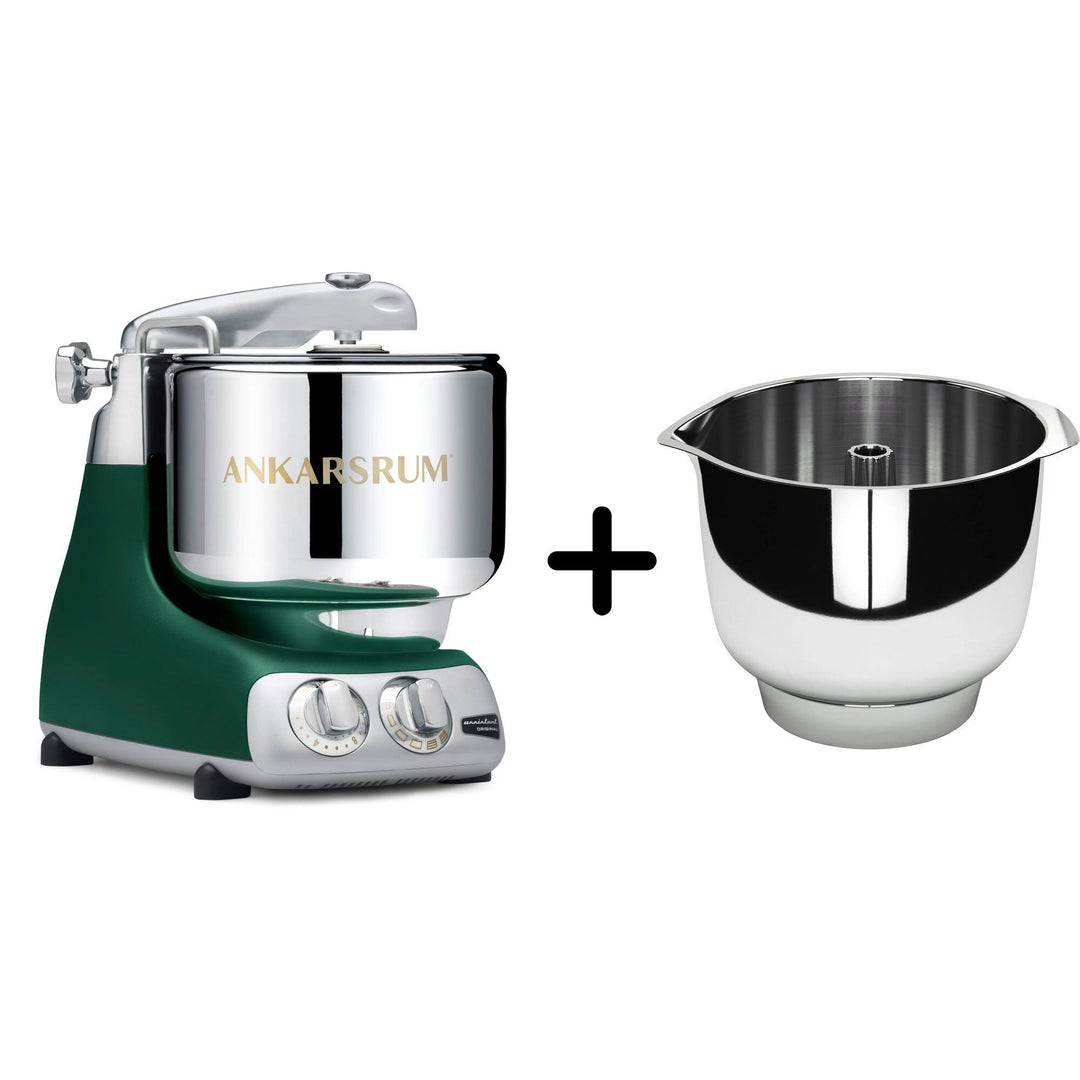 Ankarsrum Ankarsrum AKM 6230 køkkenmaskine + Assistent Original piskeskål, forest green ❤ frontbillede (Røremaskiner)