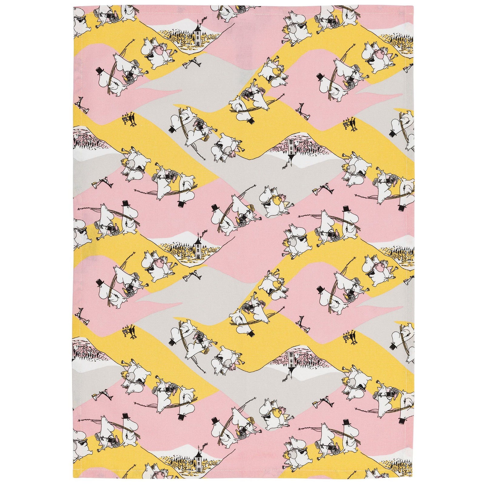 Arabia Arabia Mumi viskestykke 50 x 70 cm, 2 stk., Familiehygge – frontbillede (Moomin)