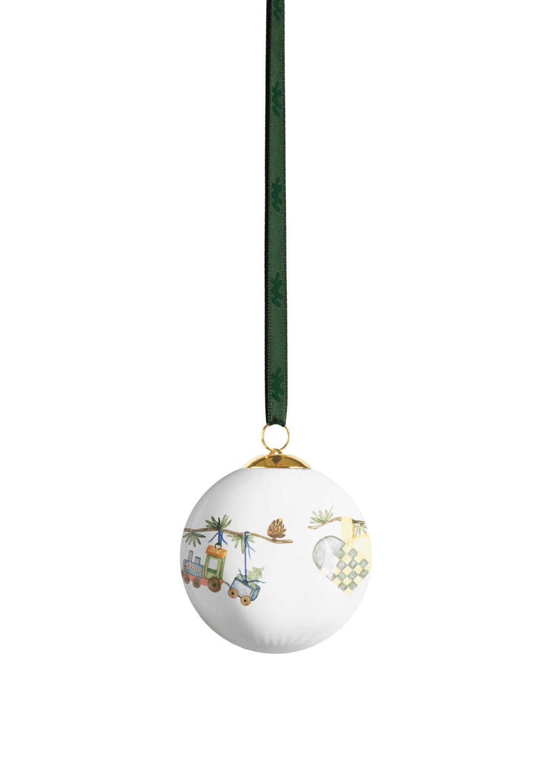 Produktbillede af Kähler Hammershøi Christmas Kugle 2024 Ø6 cm hvid m. deko i premium kvalitet