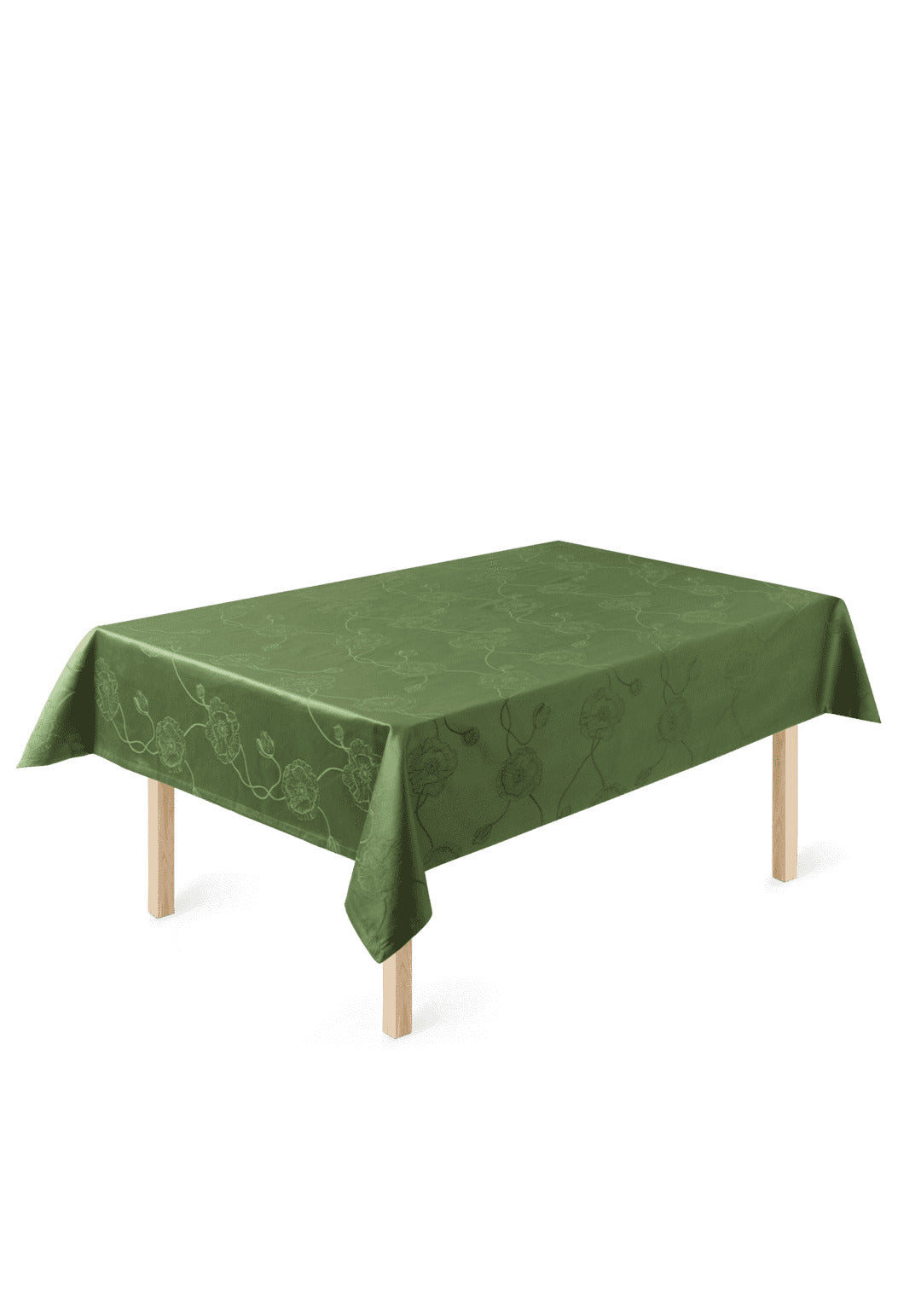 Produktbillede af Kähler Hammershøi Poppy damaskdug 150x320 cm grøn i premium kvalitet
