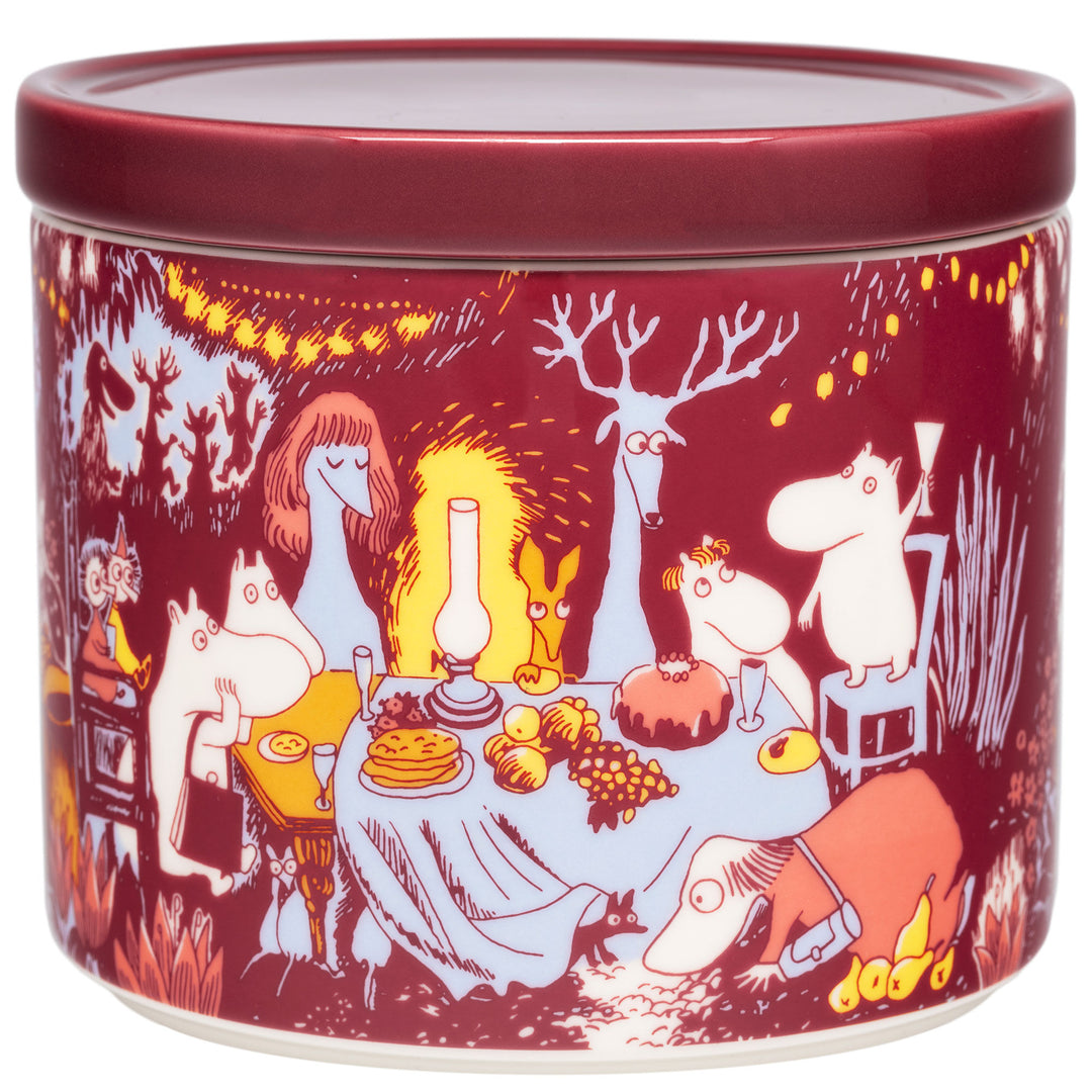 Arabia Arabia Mumin Festlige Stunder Krukke med låg 0,7 liter – vinkelbillede (Skåle)