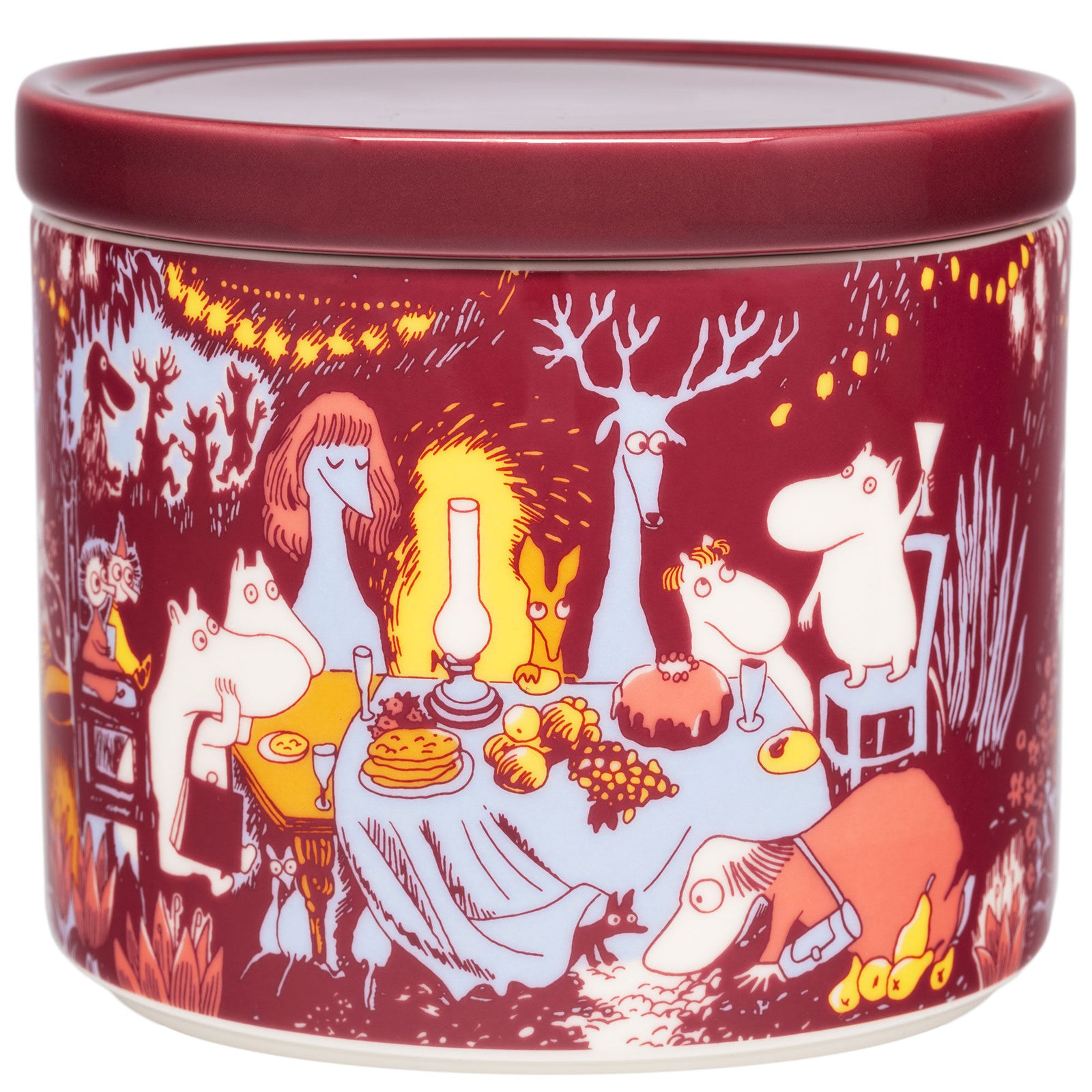 Arabia Arabia Mumin Festlige Stunder Krukke med låg 0,7 liter – vinkelbillede (Skåle)