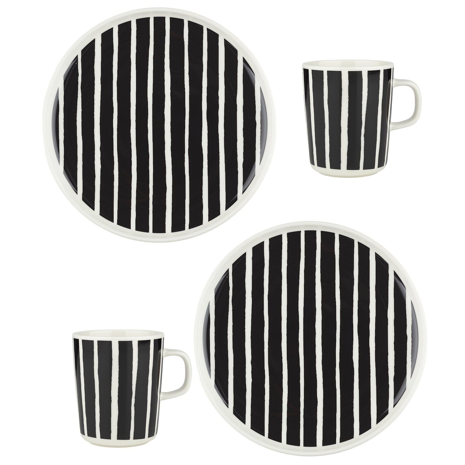 Marimekko Marimekko Piccolo morgenmadssæt 4 dele, hvid/sort – produktvisning (Morgenmadssæt)