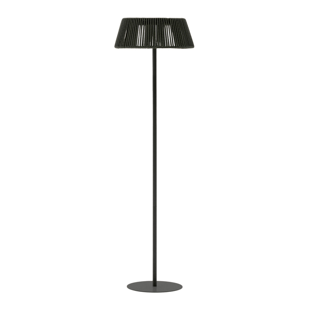 KAVE HOME Aldet udendørs solcelle gulvlampe bærbar grøn tovsnor og aluminium Ø46