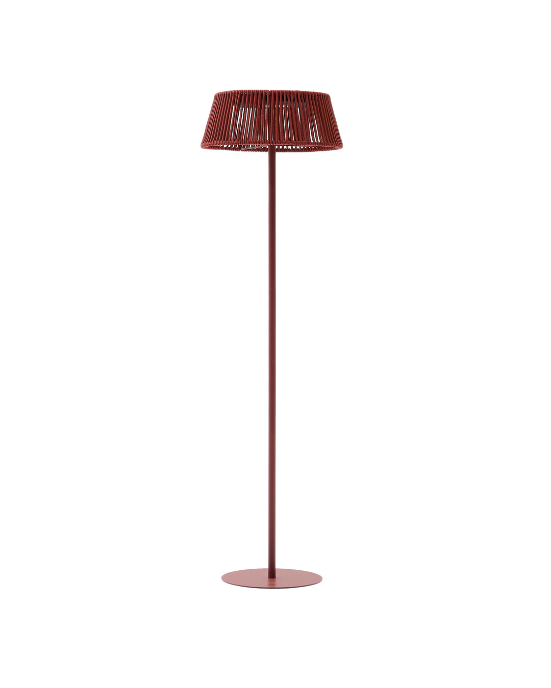 KAVE HOME Aldet udendørs solcelle gulvlampe bærbar terracotta tovsnor og aluminium Ø46