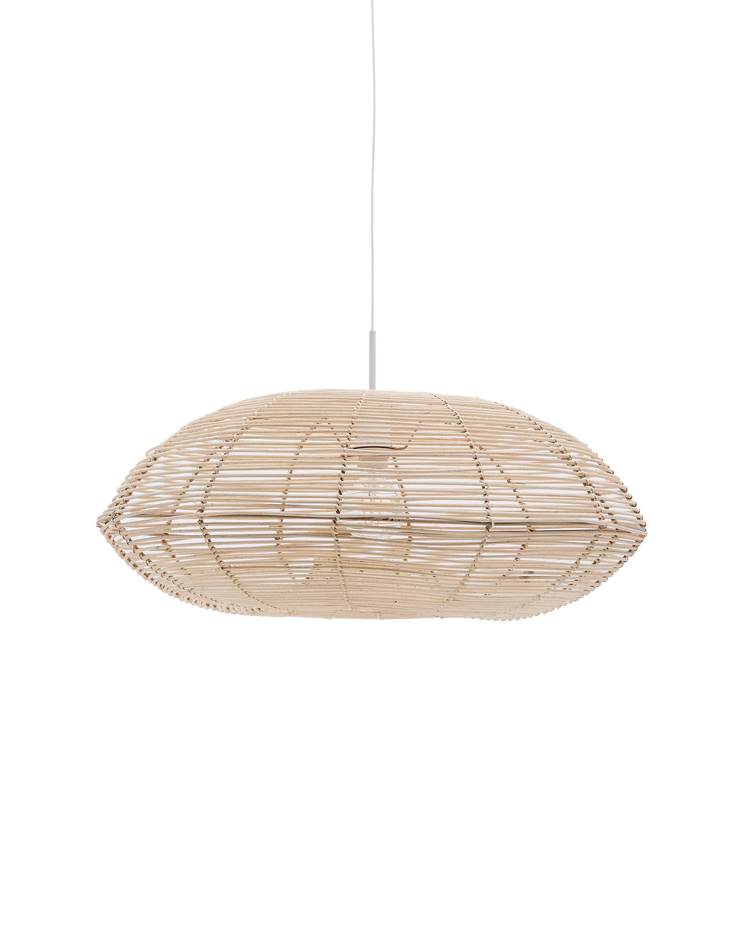 KAVE HOME Flaro loftlampeskærm rund rattan med lys finish Ø70
