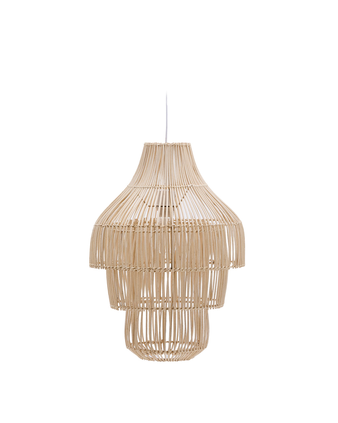 KAVE HOME Janoa loftslampeskærm rund lys natur rattan Ø38