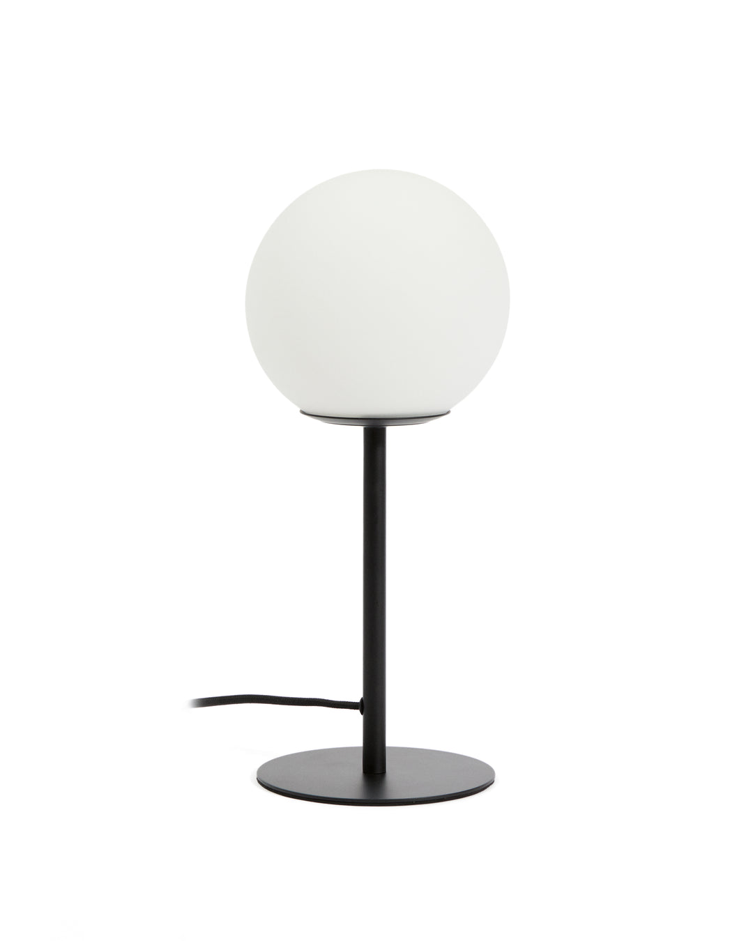 KAVE HOME Brisia bordlampe 1 matteret glaskugle og sort metal Ø15