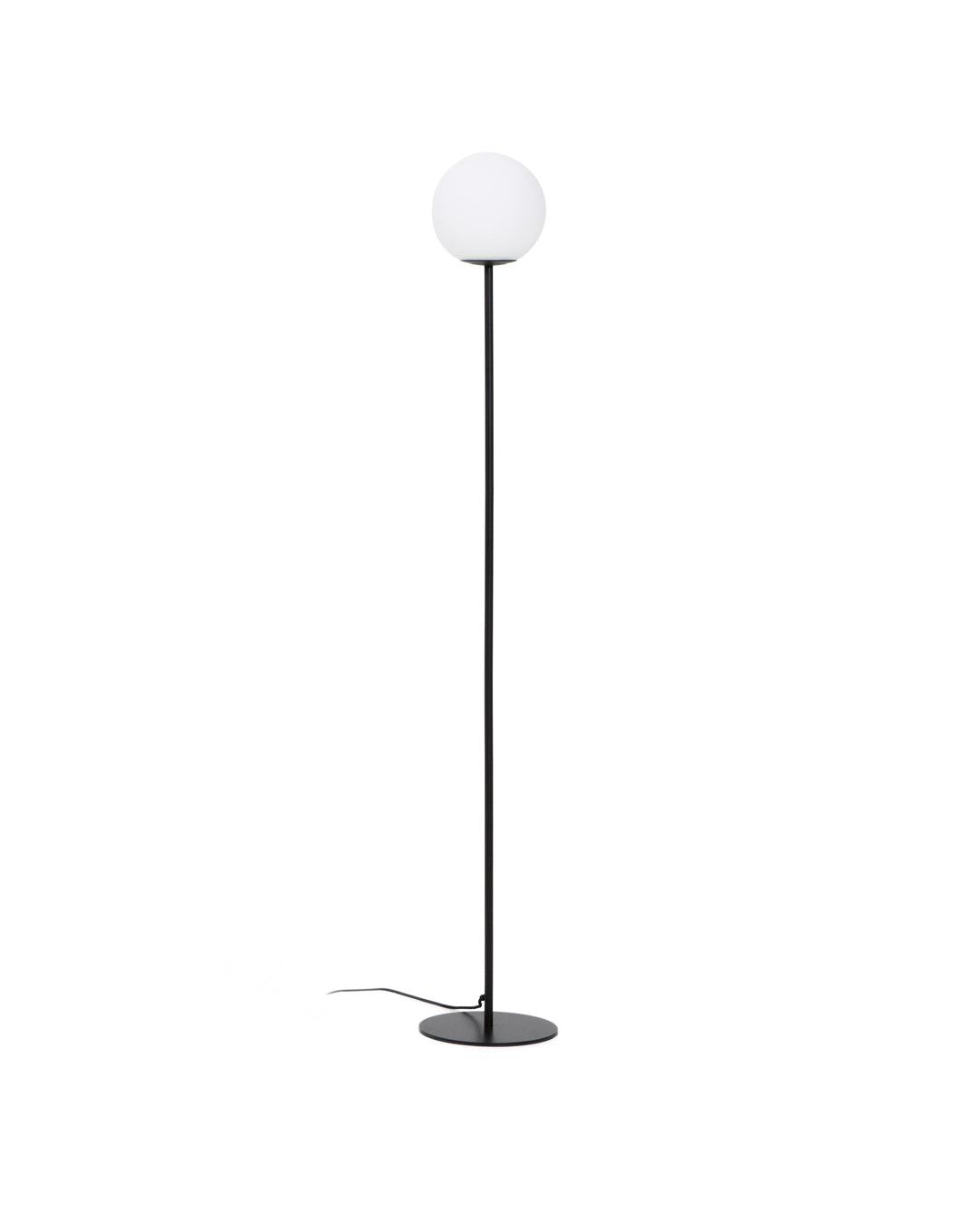 KAVE HOME Brisia gulvlampe 1 matteret glaskugle og sort metal Ø20
