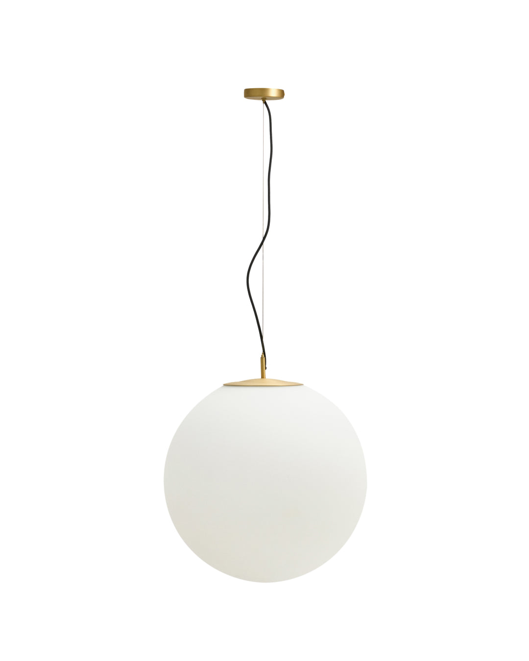 KAVE HOME Brisia loftlampe 1 matteret glaskugle og børstet messingfinish metal Ø50