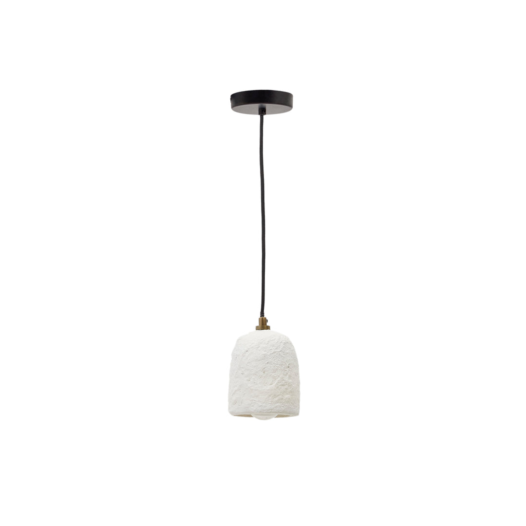 KAVE HOME Ullaro loftlampe rund hvid papmaché Ø11,5