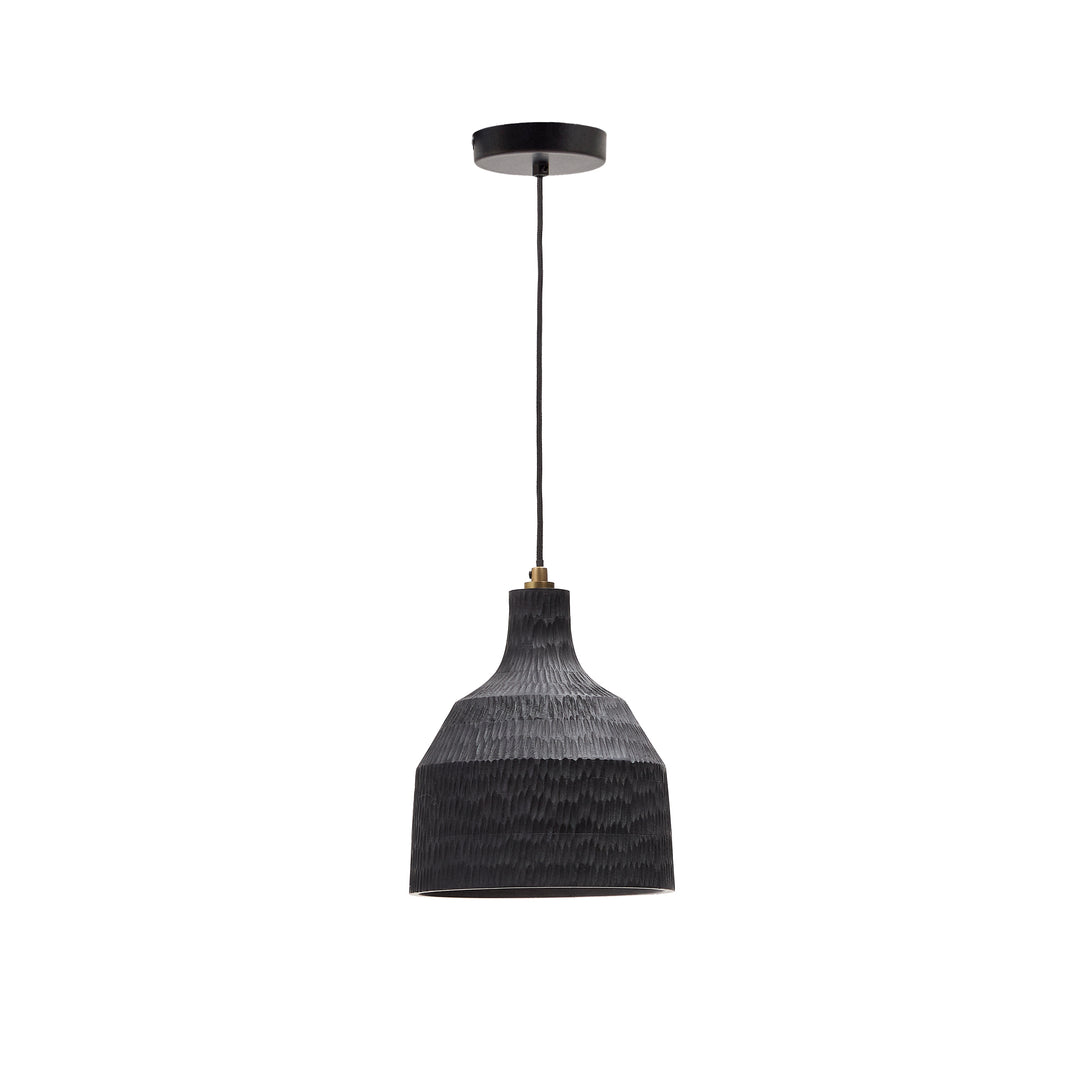 Produktbillede af KAVE HOME Amire loftlampe rund sort træ Ø21 i premium kvalitet