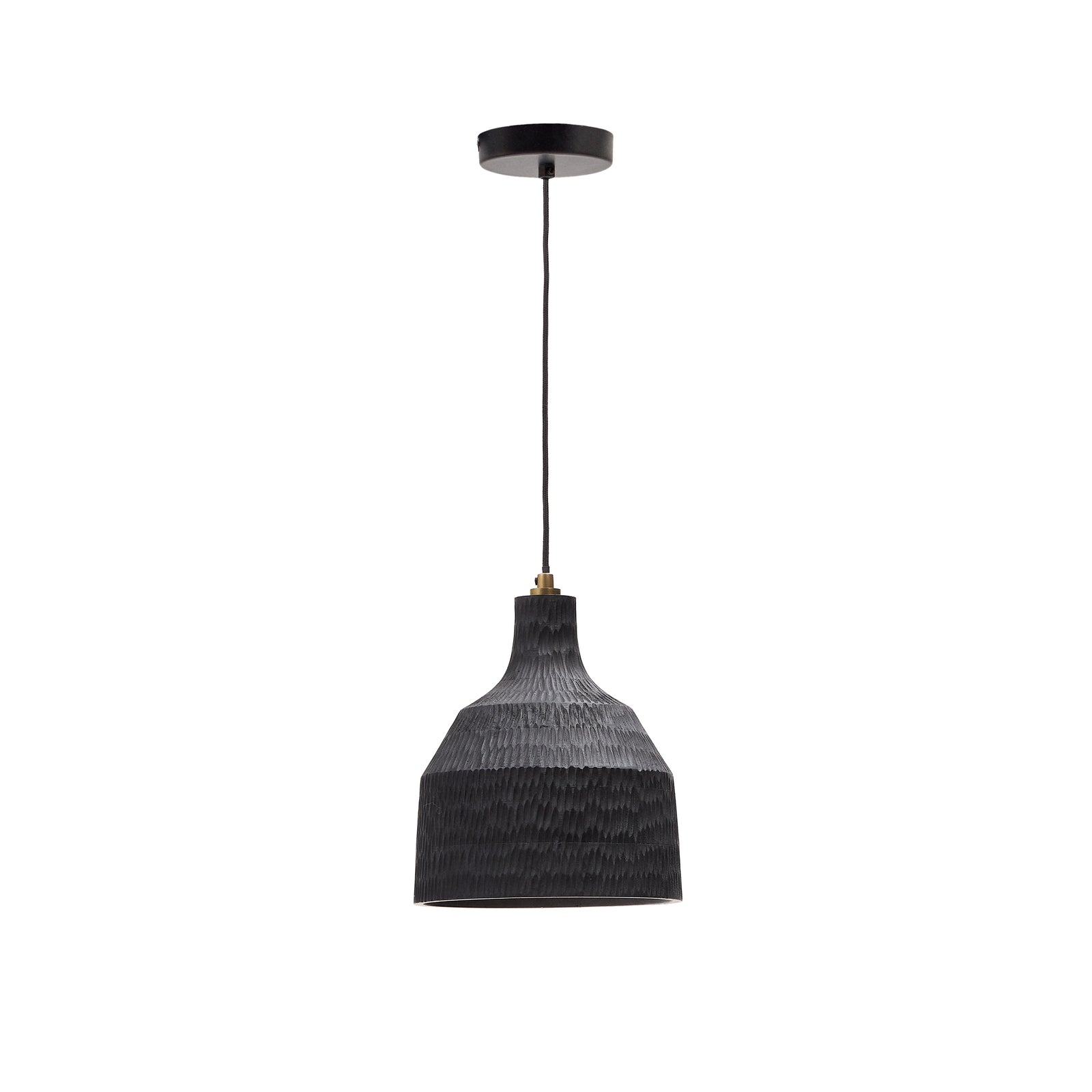 Produktbillede af KAVE HOME Amire loftlampe rund sort træ Ø21 i premium kvalitet