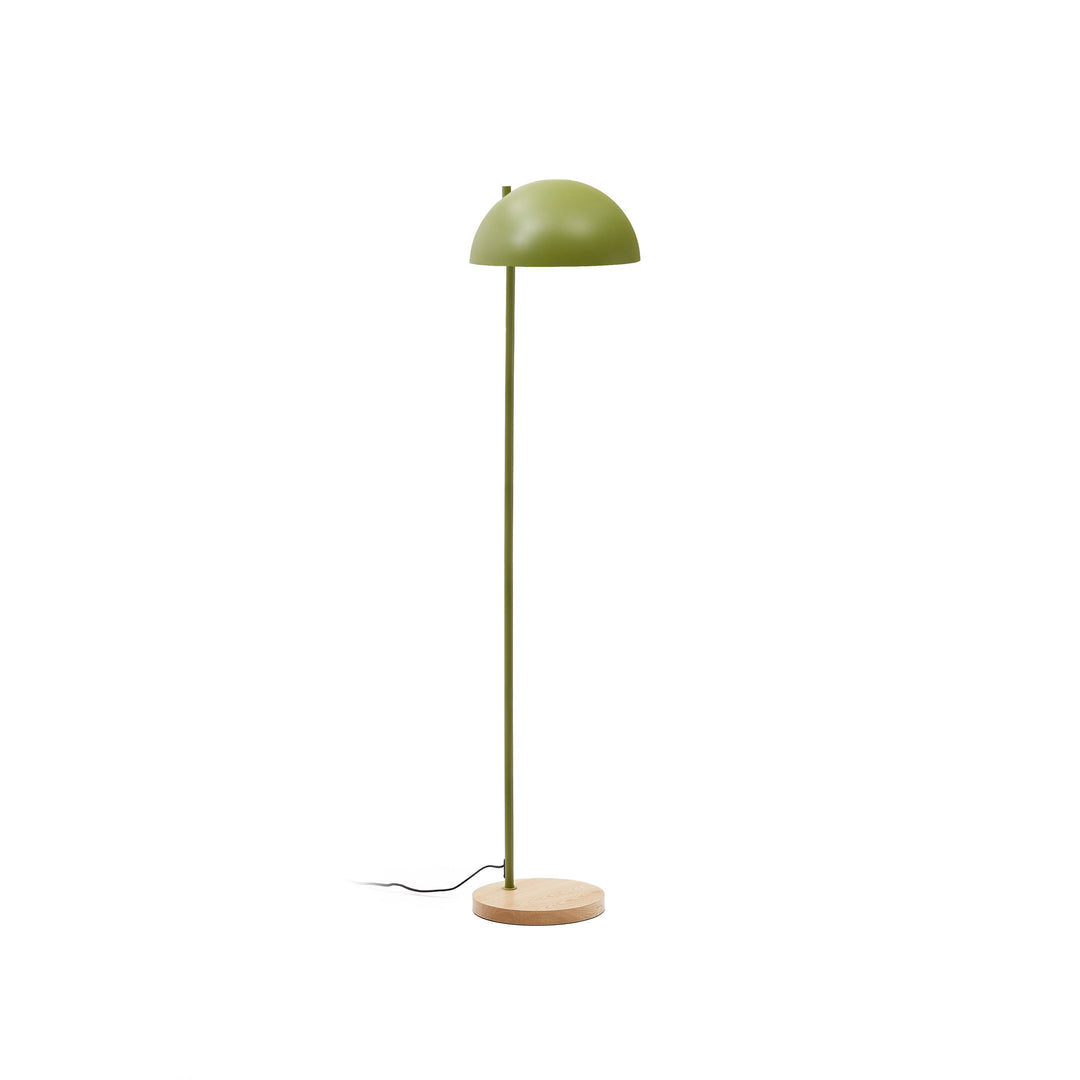 KAVE HOME Catlar gulvlampe grøn metal og asketræ