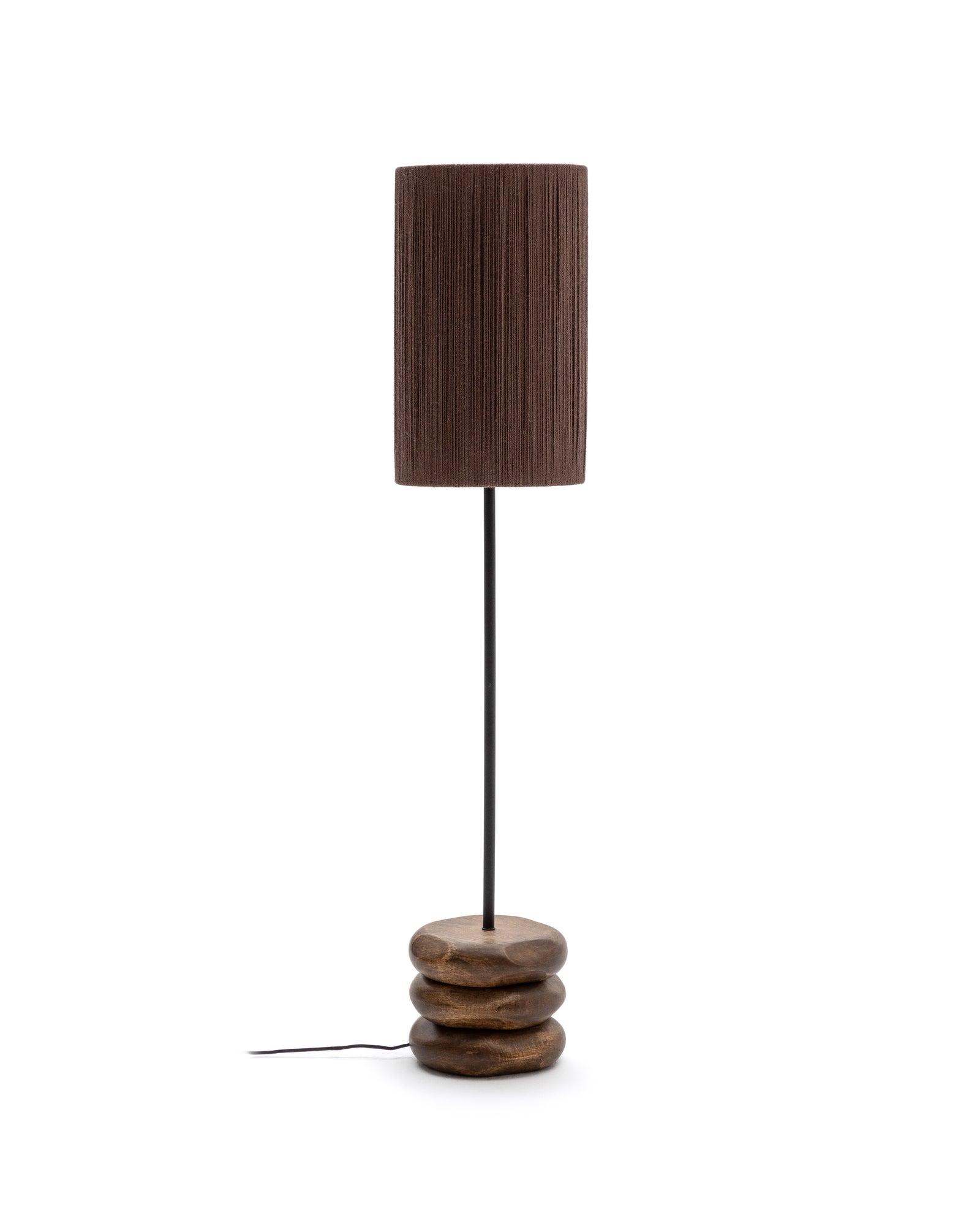 Produktbillede af KAVE HOME Kor gulvlampe mørk jute rebsnor og mørk akacietræ i premium kvalitet