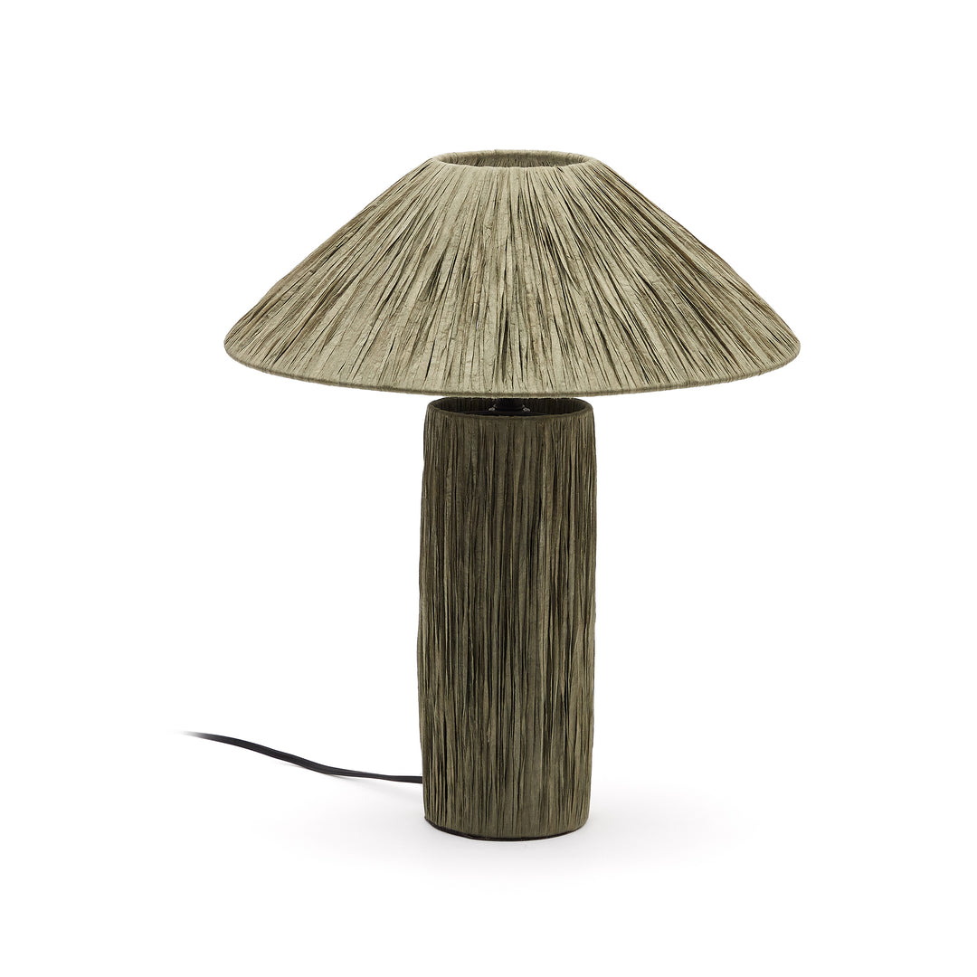 KAVE HOME Samse bordlampe grøn polyrattan/rattan