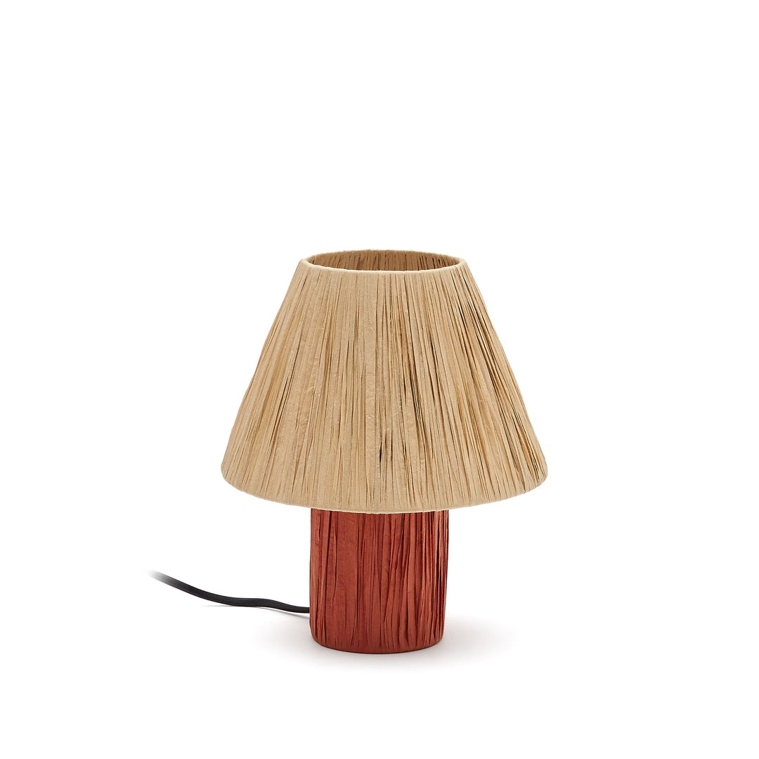 KAVE HOME Pulmi bordlampe natur/terracotta polyrattan/rattan