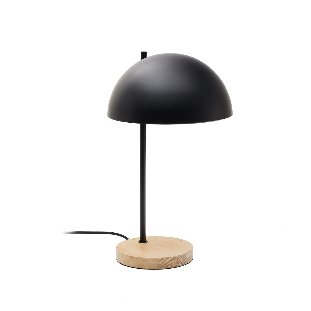KAVE HOME Catlar bordlampe sort metal og asketræ
