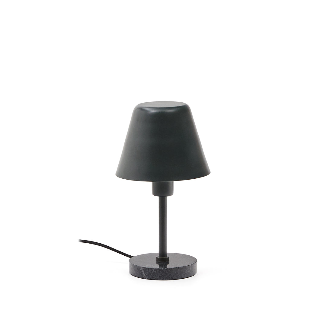Produktbillede af KAVE HOME Calina bordlampe grøn metal og sort marmor i premium kvalitet