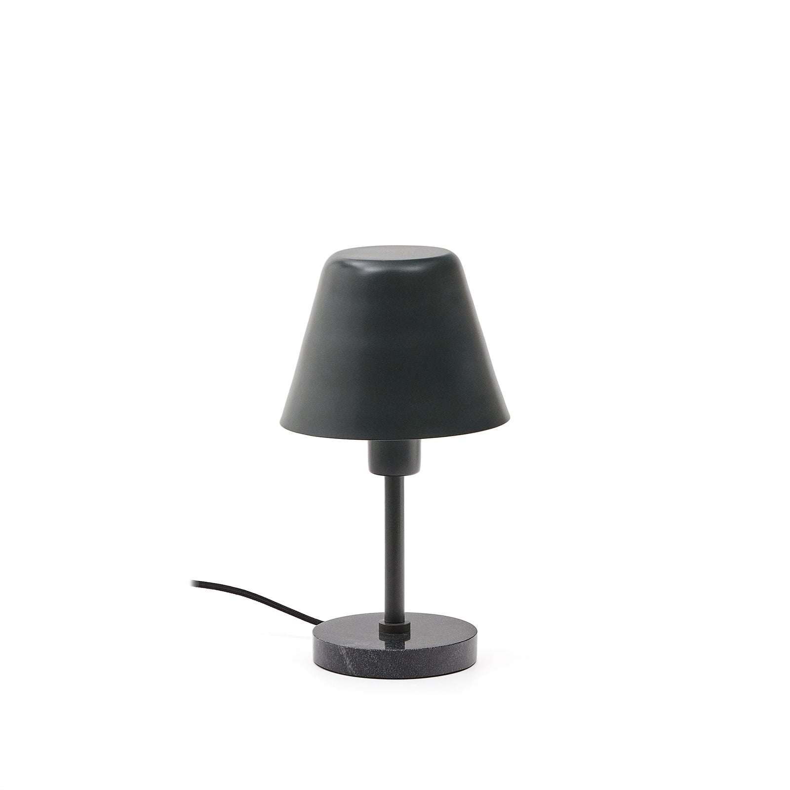 Produktbillede af KAVE HOME Calina bordlampe grøn metal og sort marmor i premium kvalitet
