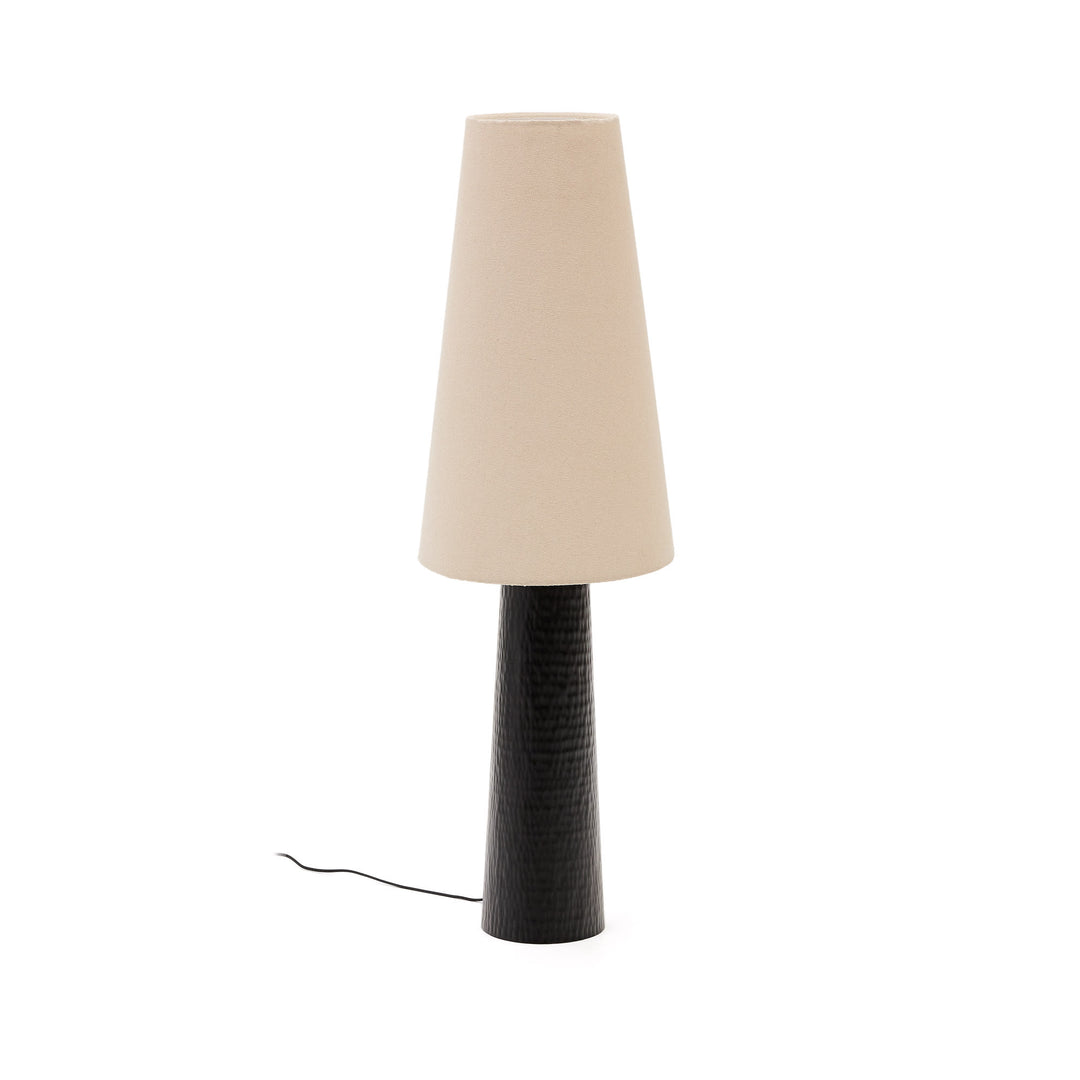 KAVE HOME Senni bordlampe natur stof og sort metal