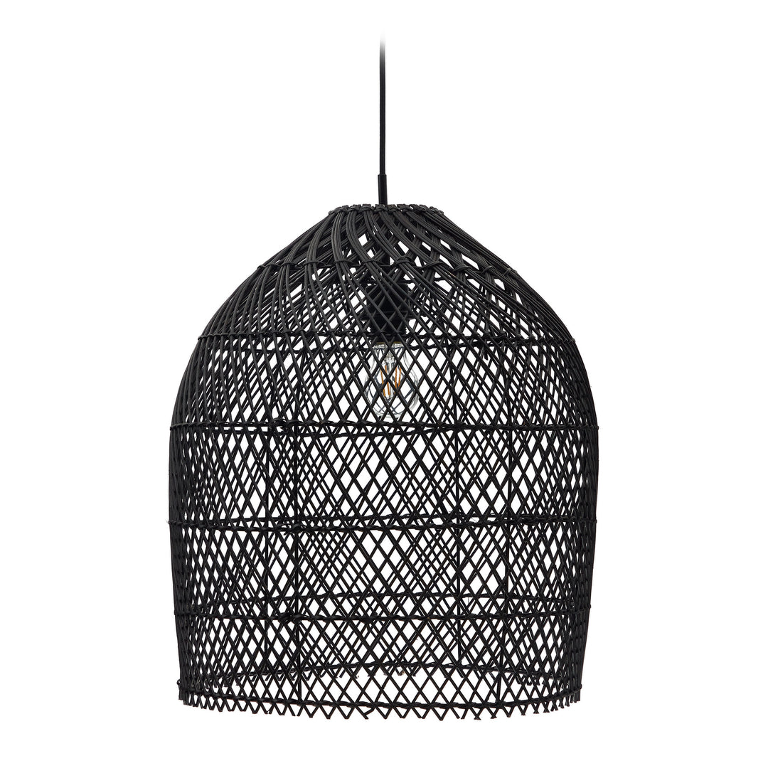 KAVE HOME Domitila loftlampeskærm sort rattan Ø44