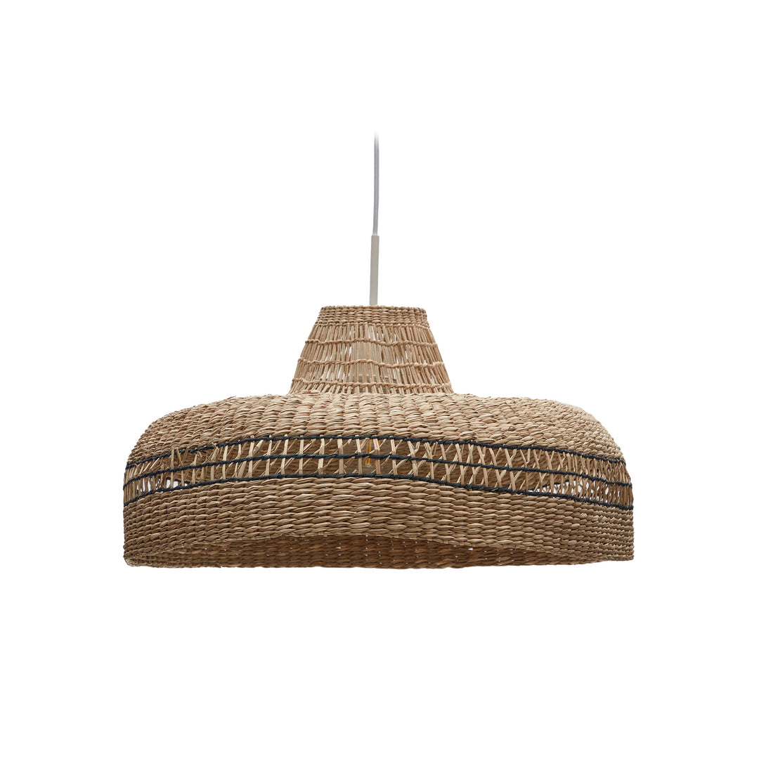 KAVE HOME Rupia loftslampeskærm i naturfiber med en naturlig og sort finish Ø: 55 cm