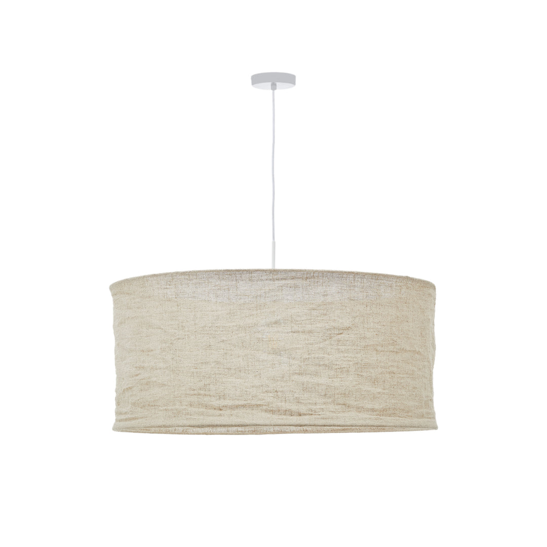 KAVE HOME Mariela loftlampeskærm rund beige hør Ø80
