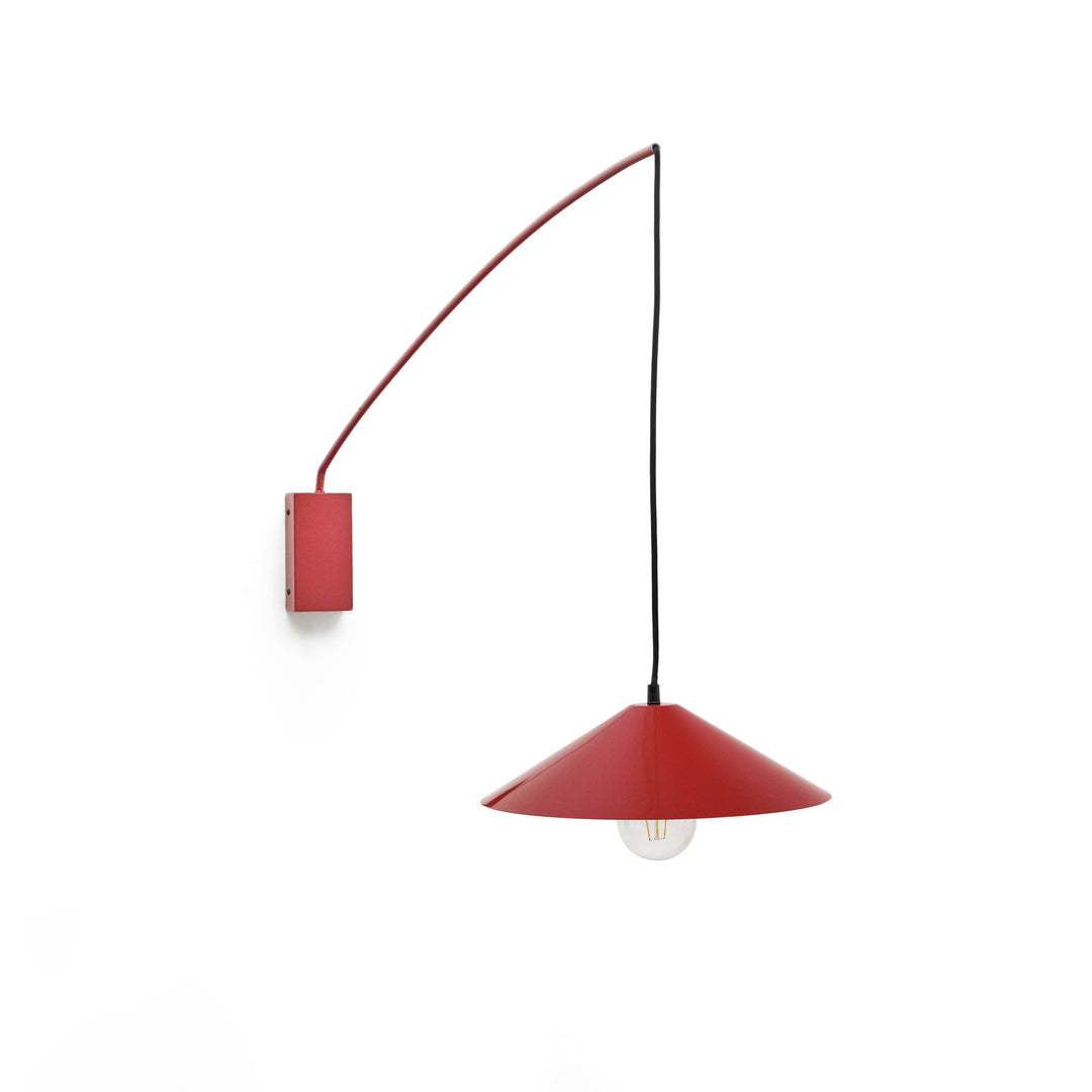 KAVE HOME Kally væglampe m. justerbar kabel og drejearm rød metal