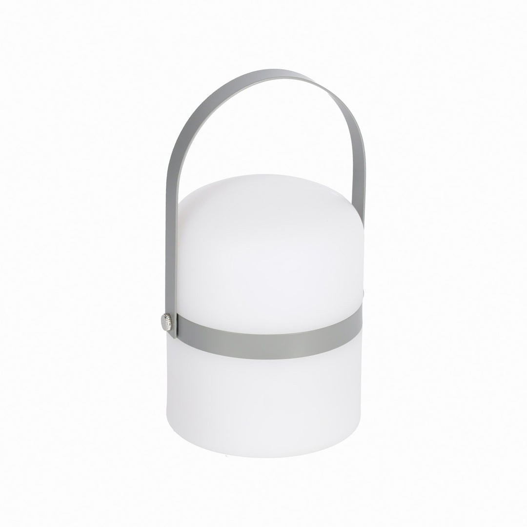 KAVE HOME Janvir genopladelig bordlampe hvid plast og lysegrå metal