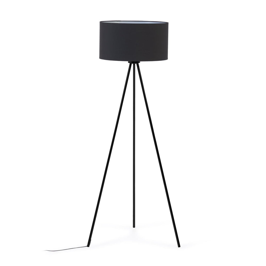 KAVE HOME Ikia gulvlampe sort bomuld/polyester og sort metal