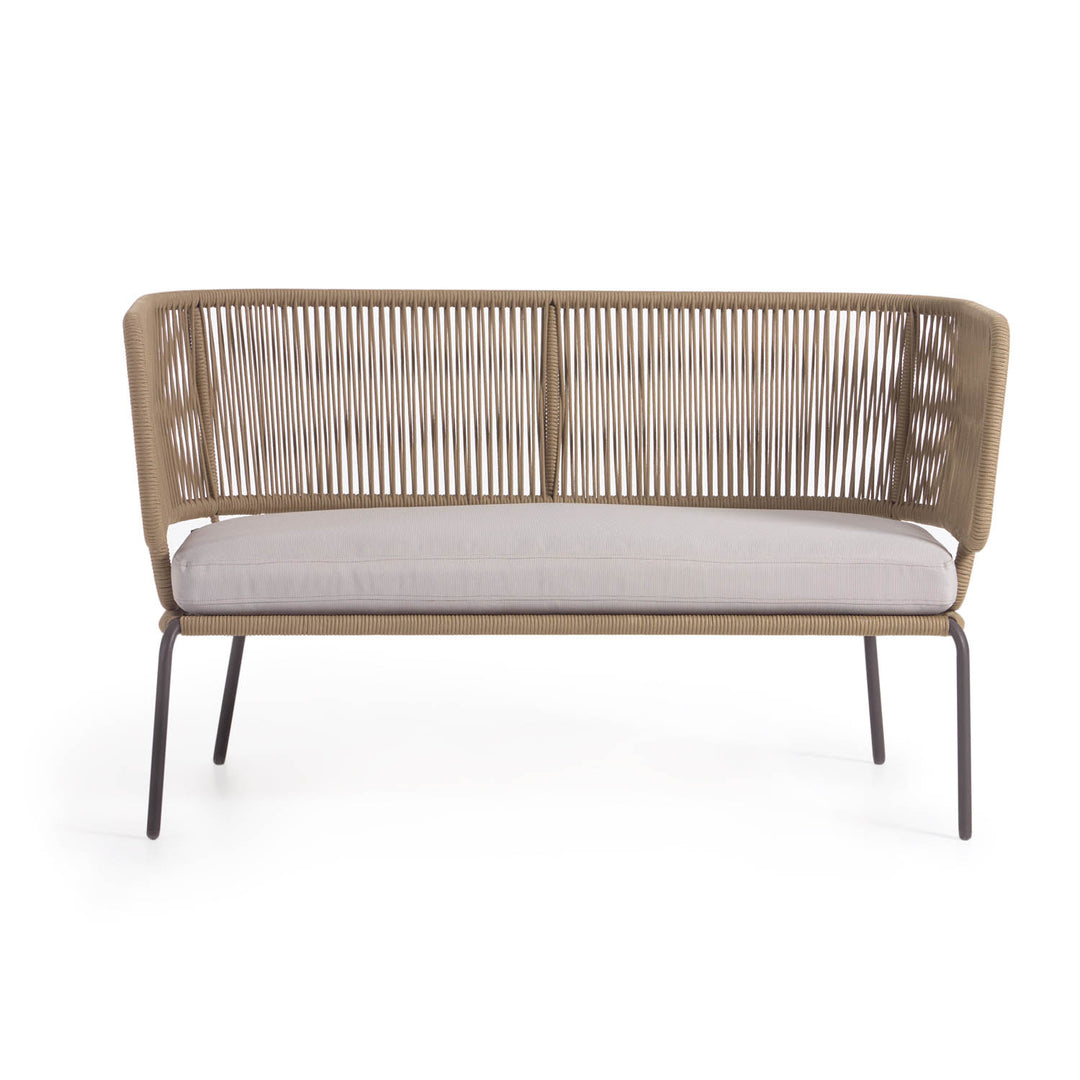 KAVE HOME Nadin 2 pers. sofa m. stofhynde beige reb og stål