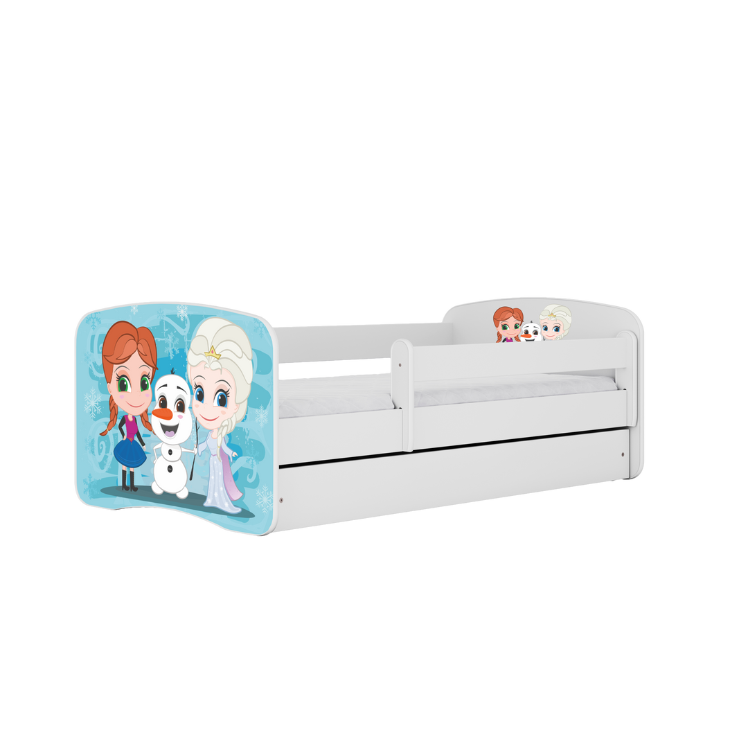 Babydreams juniorseng med Frost m. madras sengehest og skuffe hvid laminat 140x70