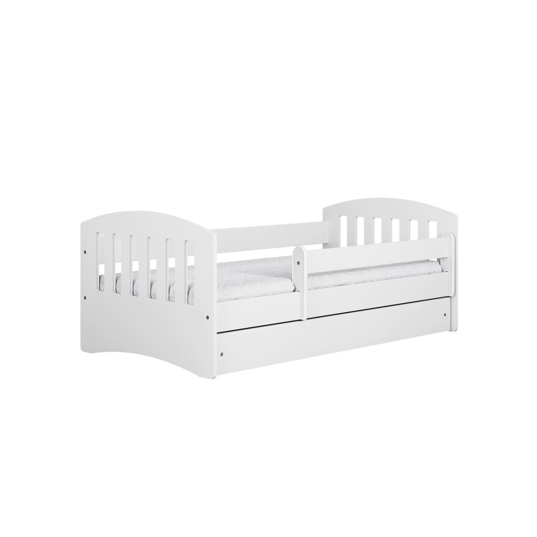 Classic 1 juniorseng m. madras sengehest skuffe hvid laminat og MDF 180x80