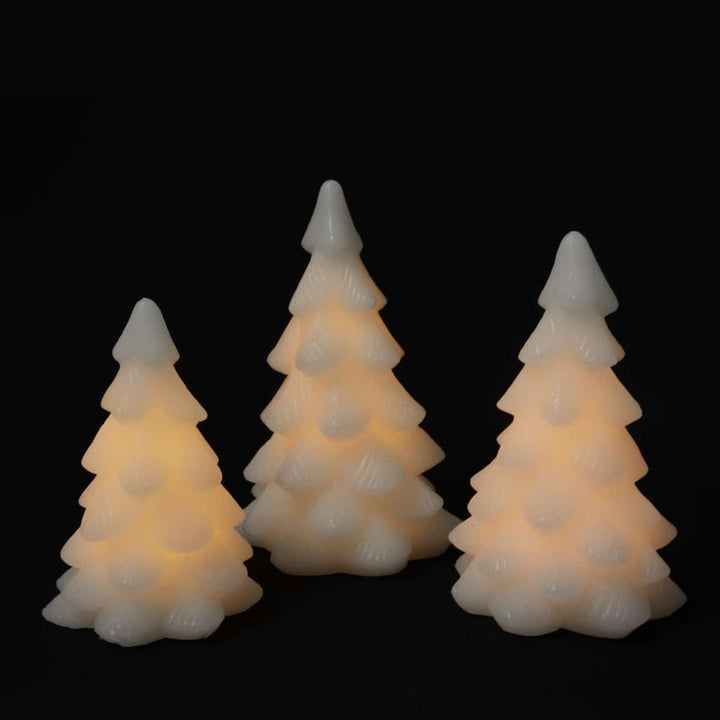Produktbillede af Køb LED lys stearin Juletræ m/timer 16,18 eller 20 cm hvid 20 cm på tilbud