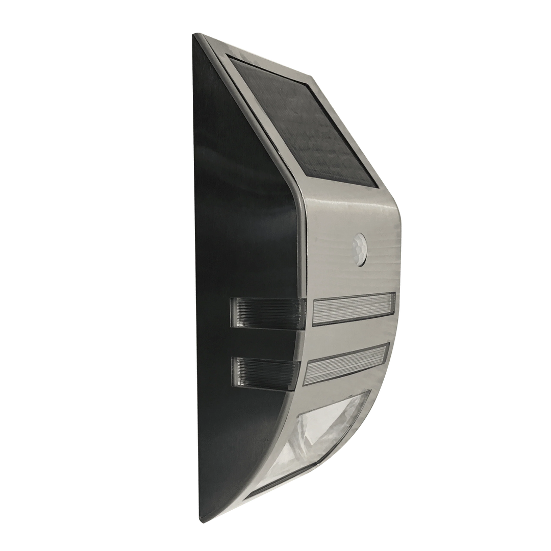 LED-solcelle væglampe m/sensor (sort eller sølv) Sølv